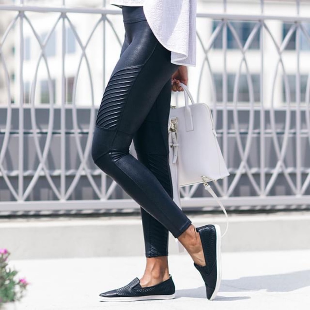 Spanx Faux Leather Moto Leggings - Picture 1 of 6